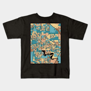 Regina Map Pattern in Mid Century Pastel Kids T-Shirt